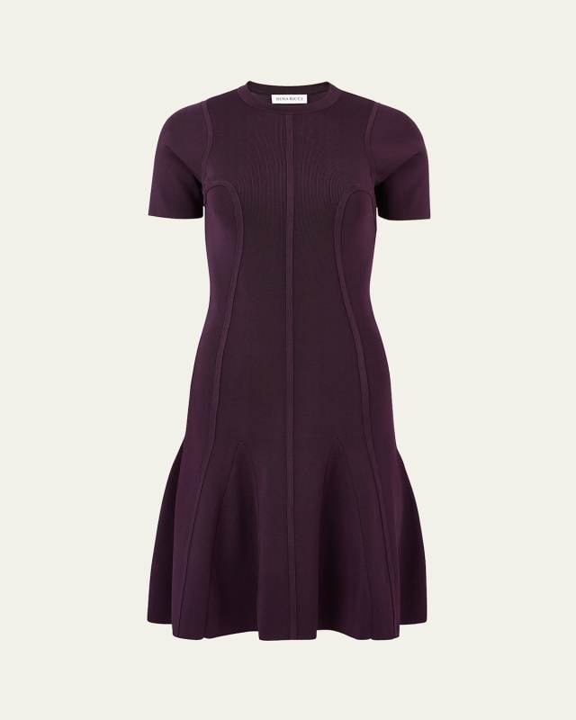 Corset Round Collar Peplum Mini Dress